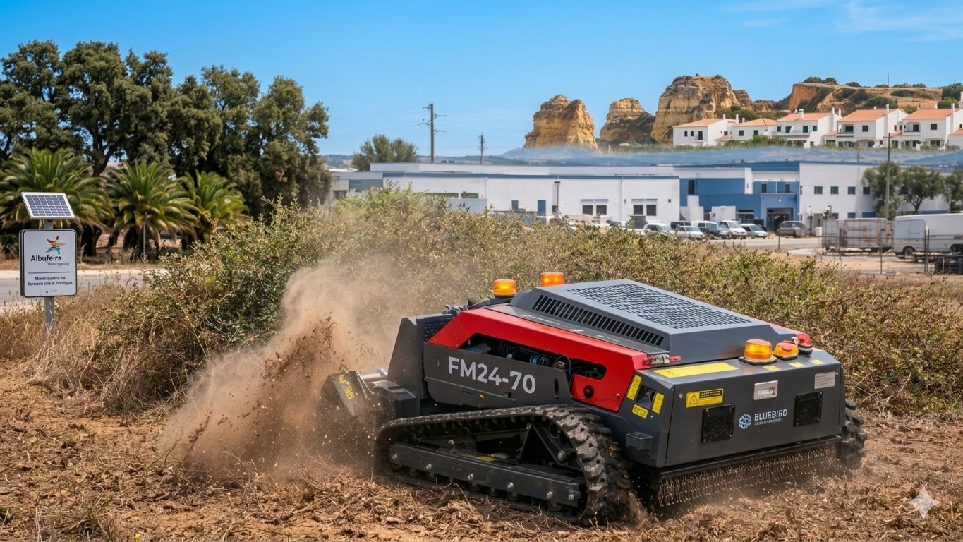 FM24-70 remote controlled brush cutter clearing dense vegetation in Bensafrim