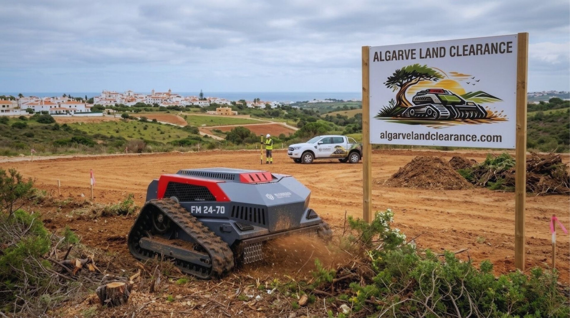 Professional land clearing for residential development and fire prevention in the Algarve